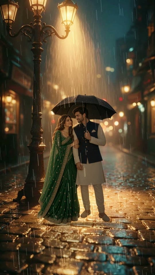 Monsoon Romance, 3D save the date video: rain on the window, chai and an umbrella for two
