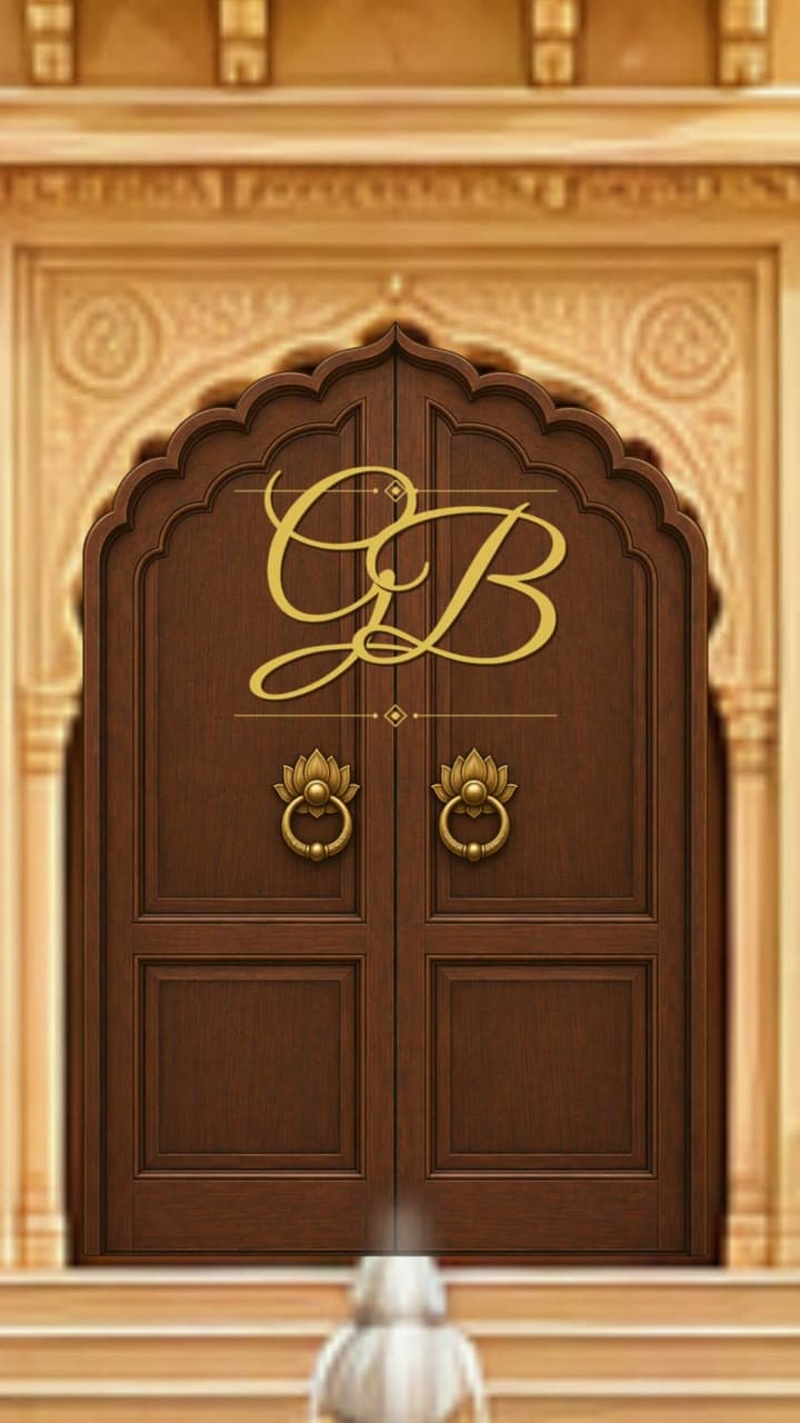 Palace Doors, tiger cubs at a carved door, a push into the palace and a monogram door into the ballroom.