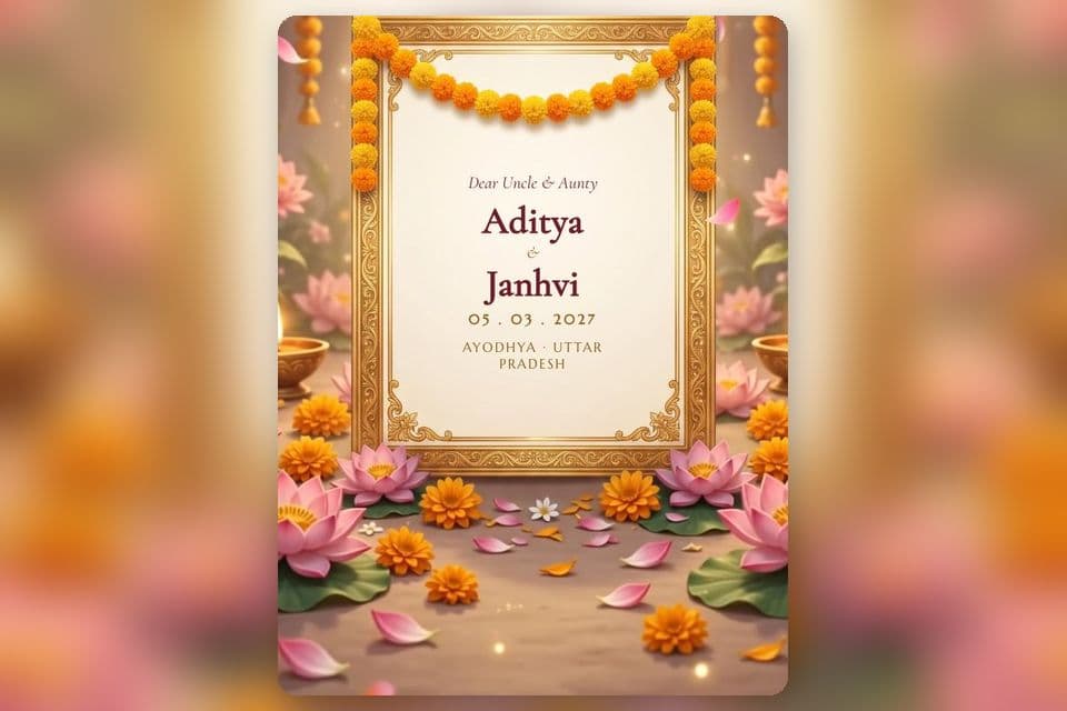 Thousand Lamps wedding invitation design