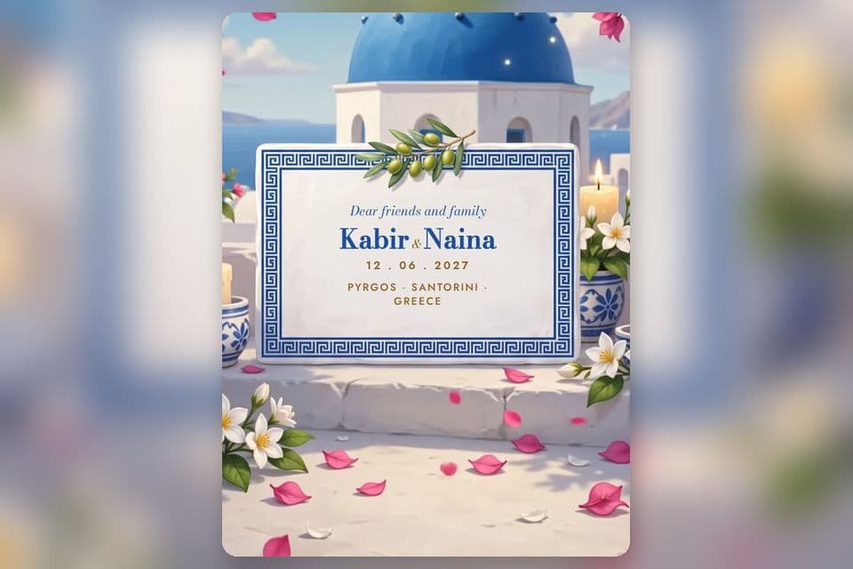 Azure Cliffs wedding invitation design