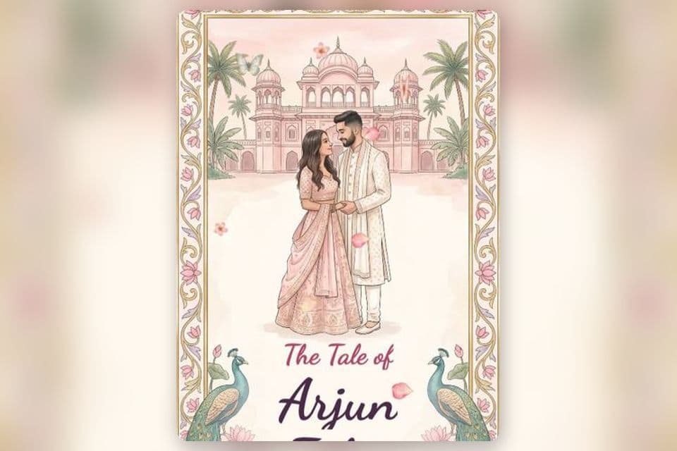 Storybook wedding invitation design