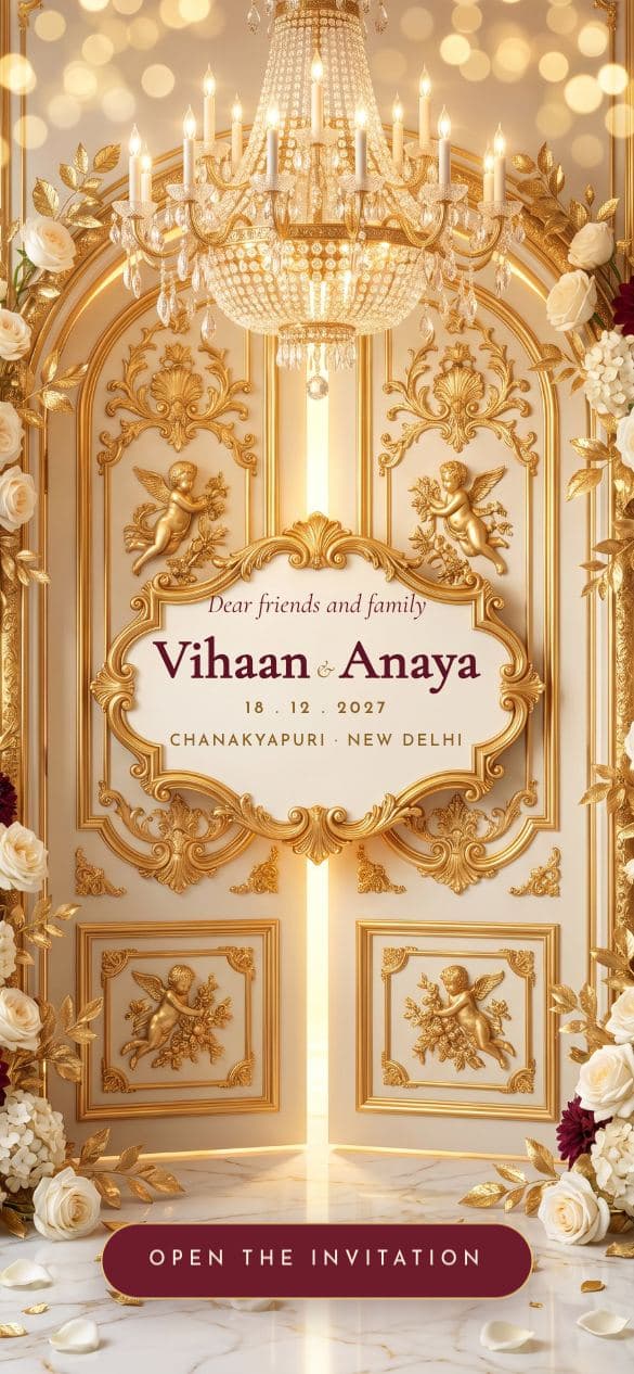 Crystal Ballroom wedding invitation
