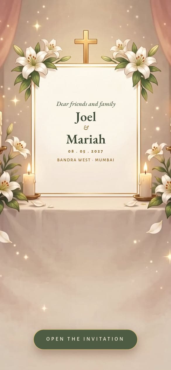 Blush Chapel wedding invitation