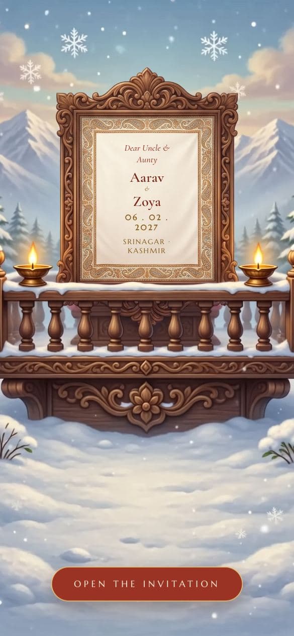 Snow & Silk wedding invitation