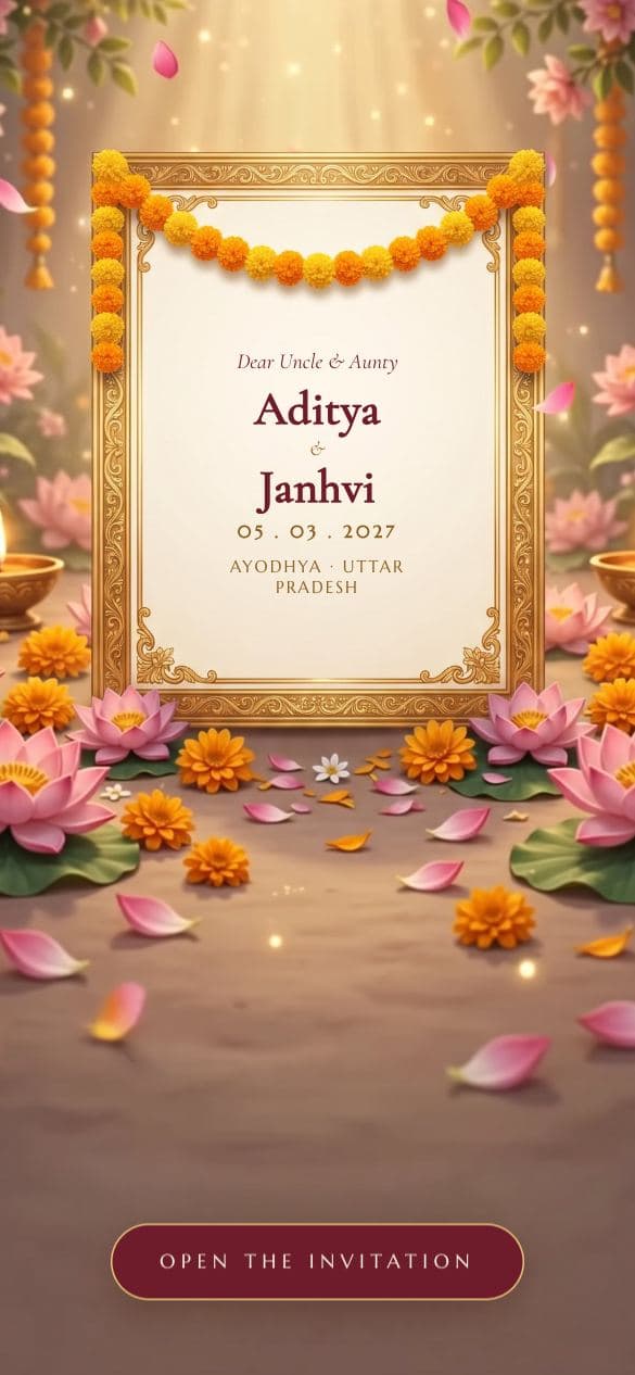 Thousand Lamps wedding invitation