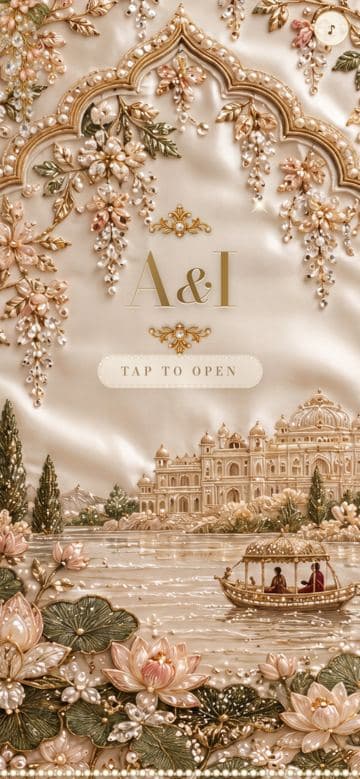 Ivory Lake wedding invitation