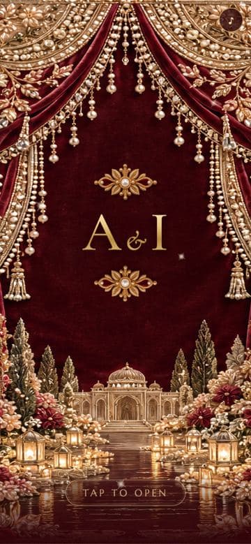 Maroon Velvet wedding invitation