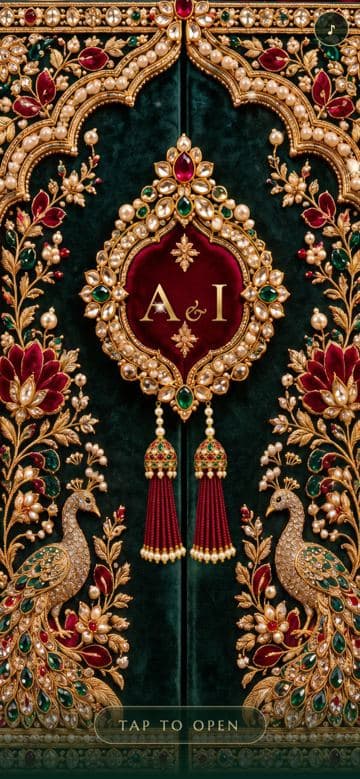 Emerald Velvet wedding invitation