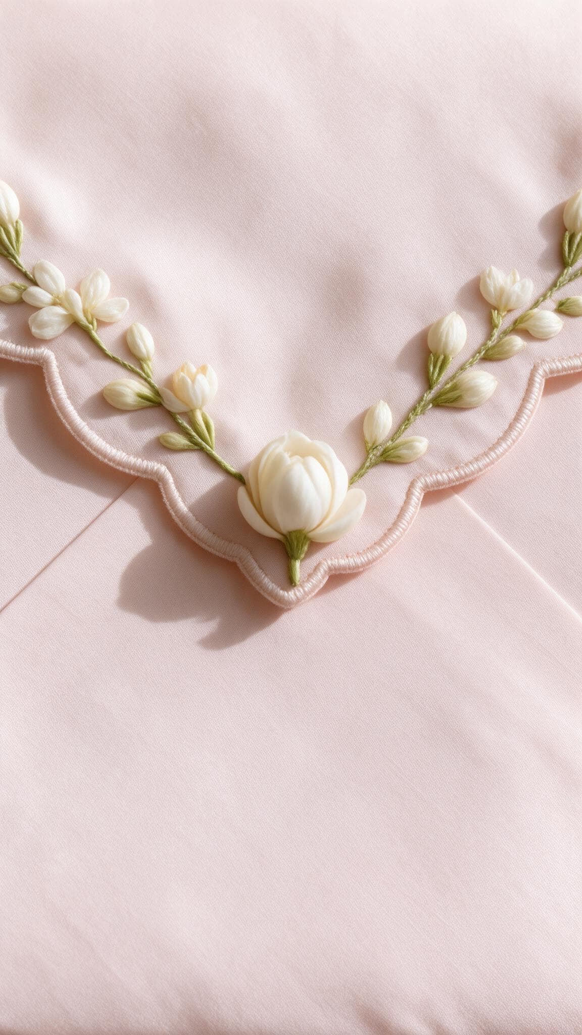 Bloom save the date: a closed envelope before the flowers open