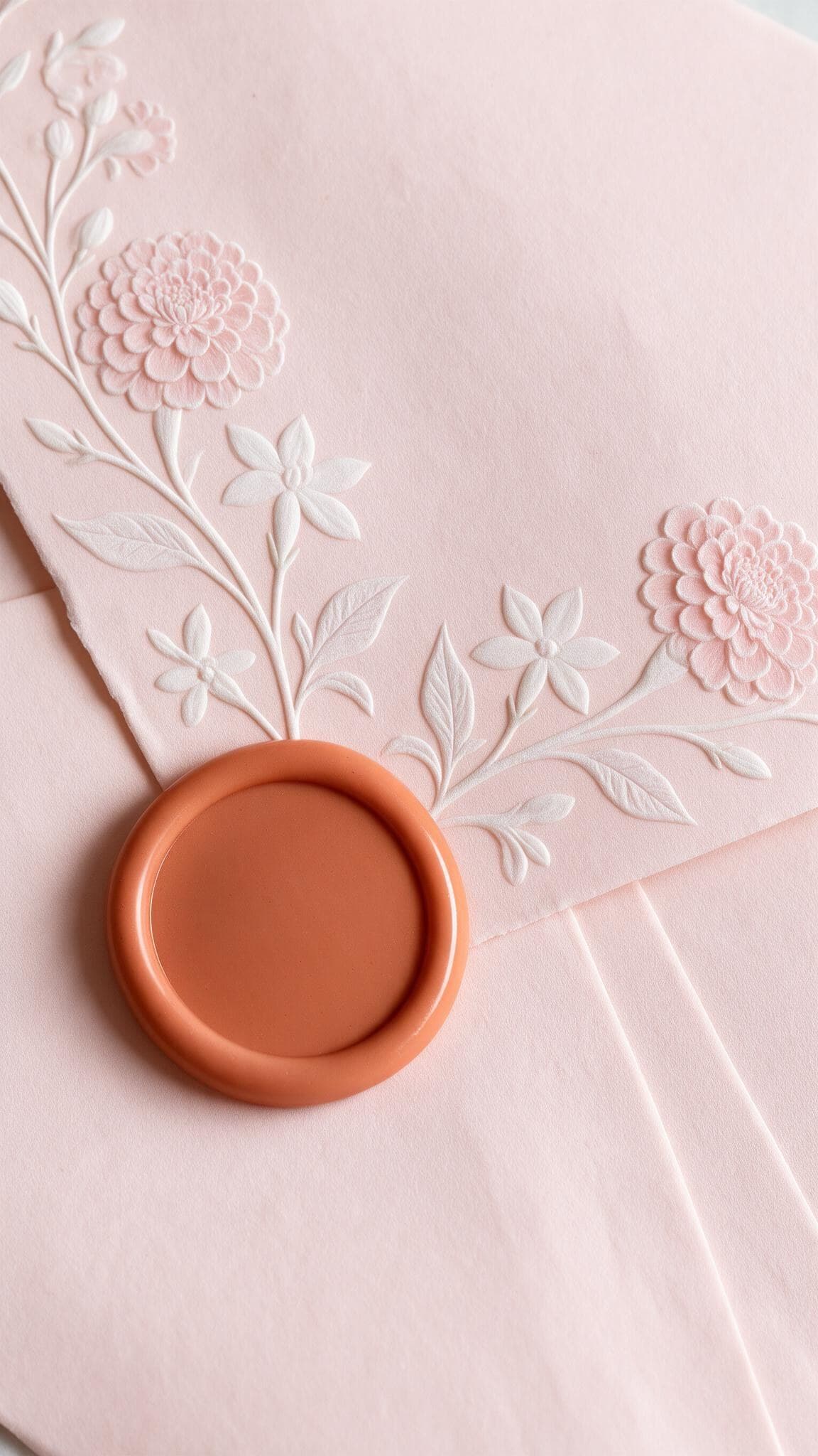Floral save the date envelope with a botanical liner