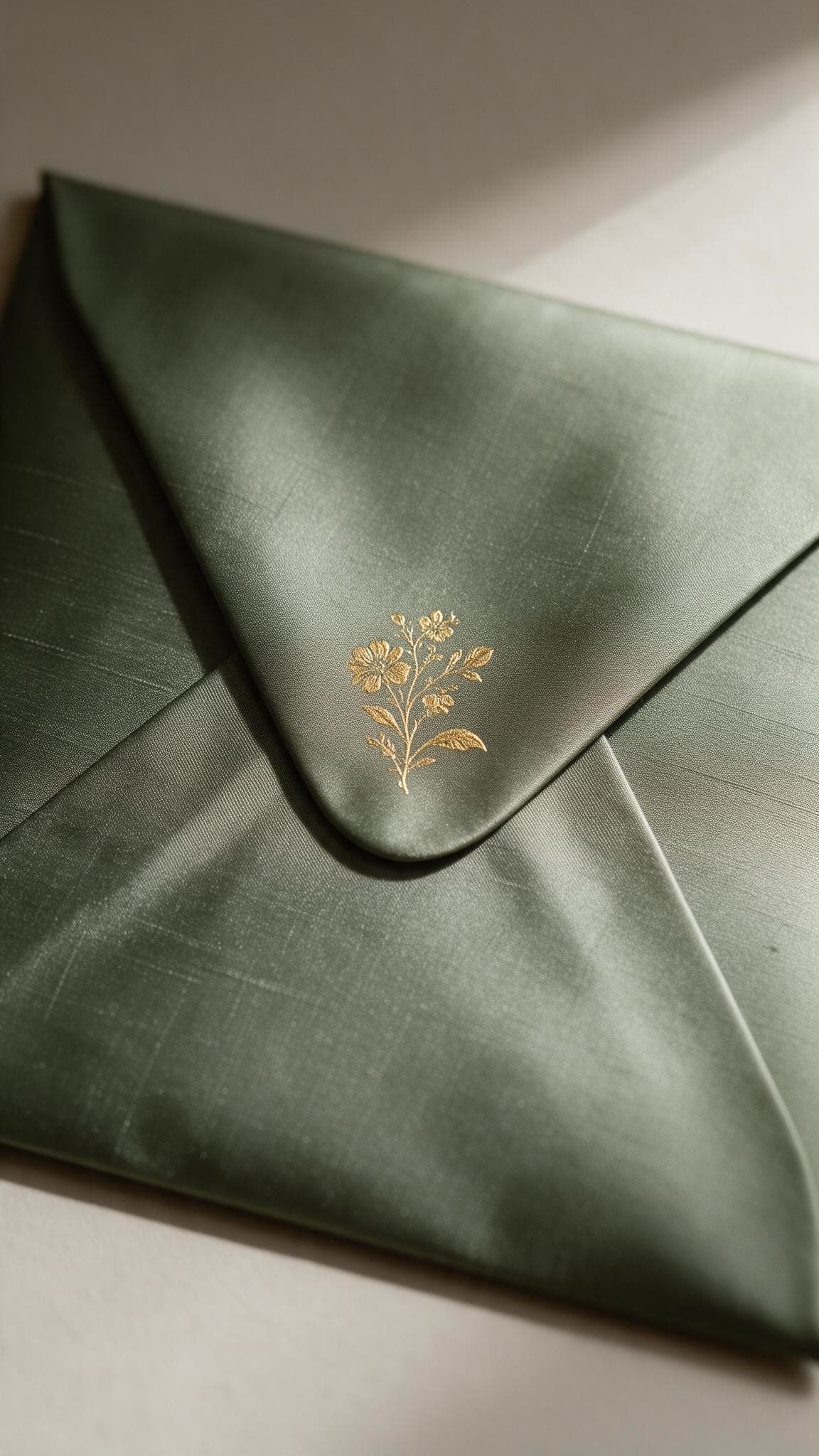 Majestic save the date envelope before the palace drapes open