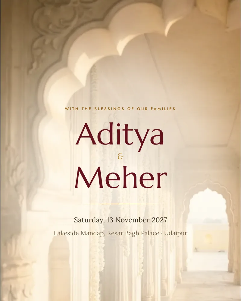 Royal Dusk, Royal Hindu wedding invitation with Ganesh